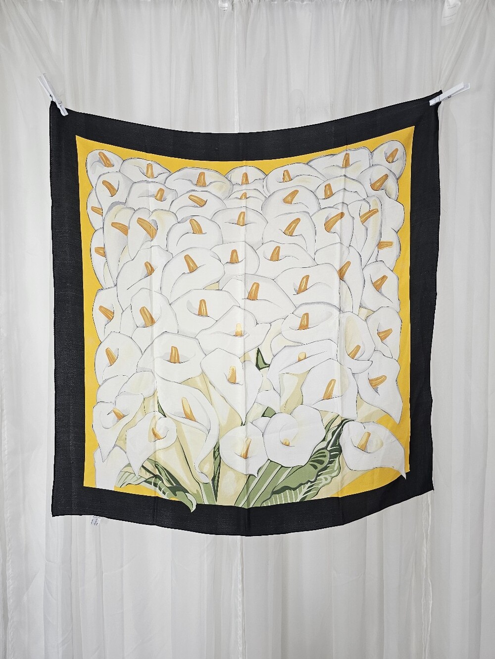 Metropolitan Museum Of Art 100% Silk Square Scarf Calla Lily Diego Rivera Print
